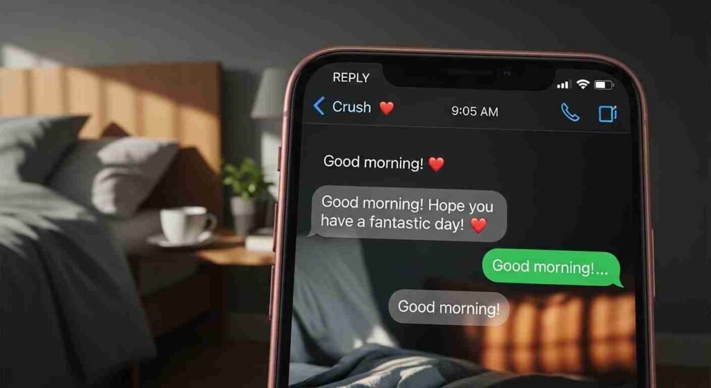 Reply to good morning text from crush