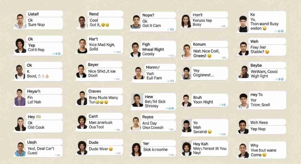 One word text replies from guys