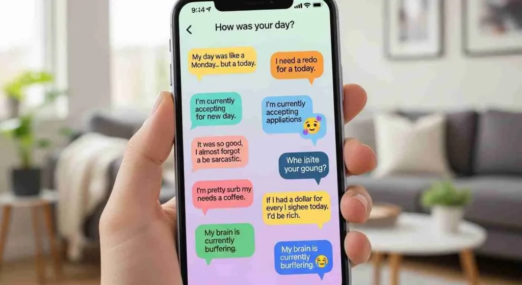 Replies to “how was your day”