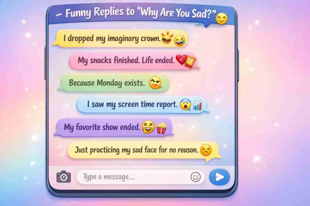 Funny replies to “why are you sad”