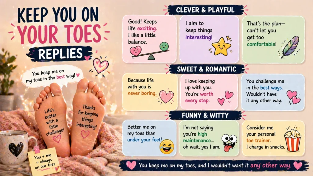 Keep you on your toes replies