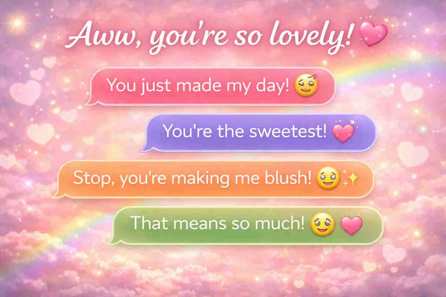 Replies to being called lovely