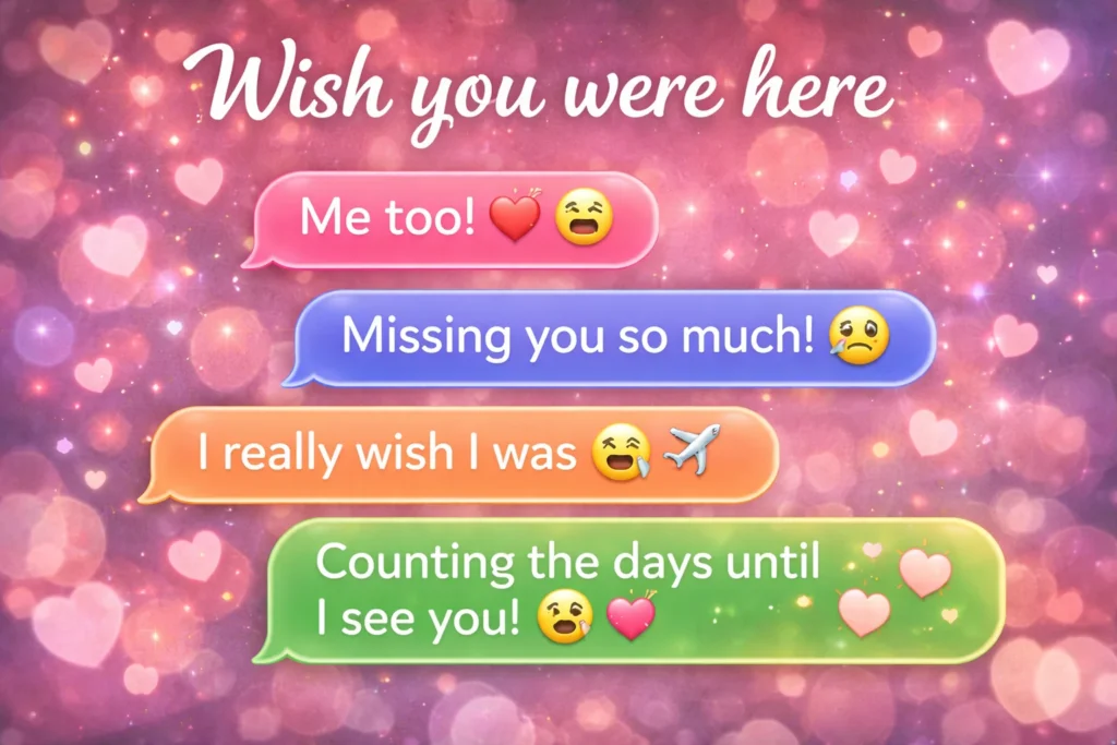 Reply to “wish you were here”