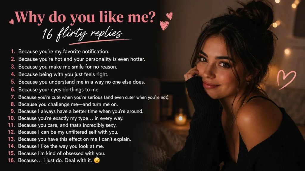 Flirty replies to why do you like me