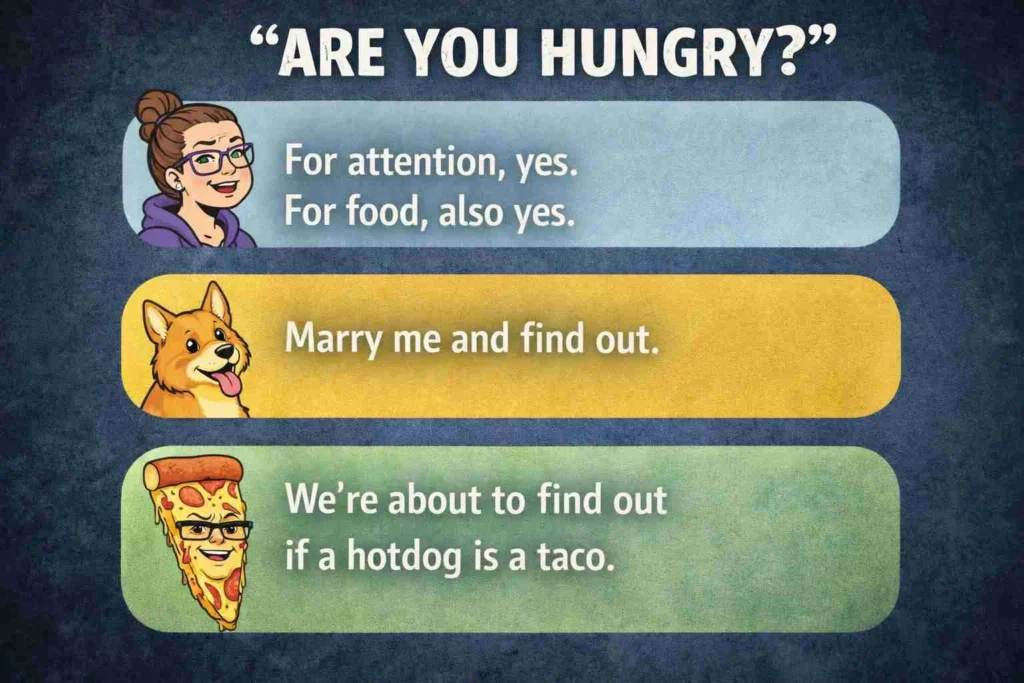 Funny replies to “are you hungry”