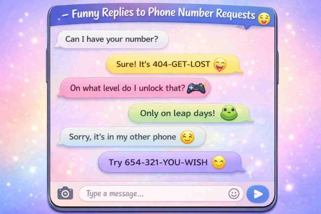 Funny replies to phone number requests