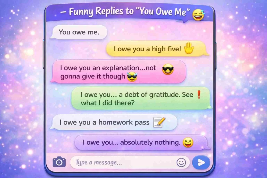 Funny replies to “you owe me”
