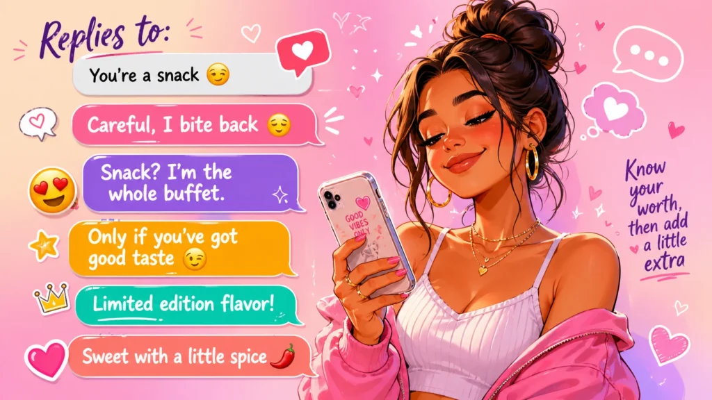 Replies to being called a snack