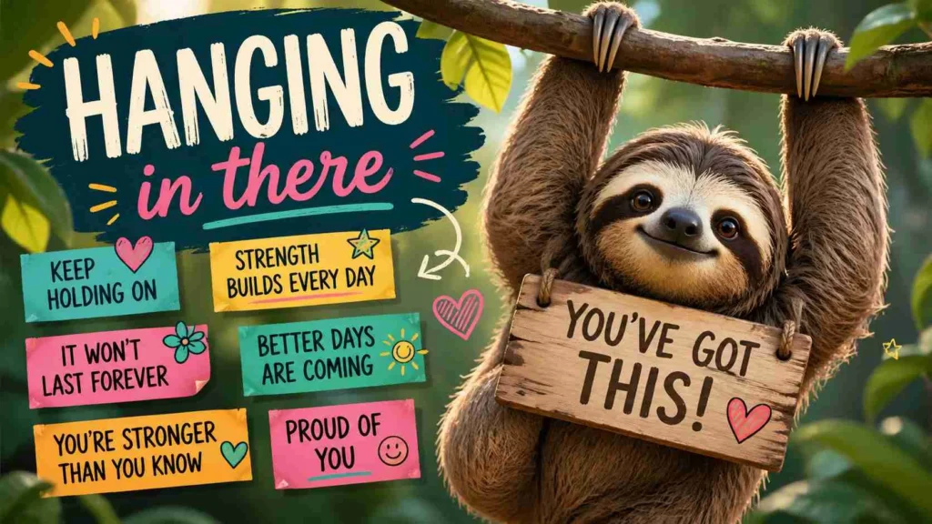 Replies to hanging in there
