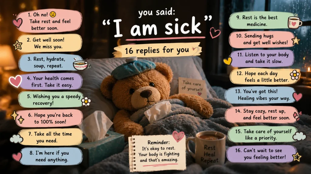 Replies to I am sick