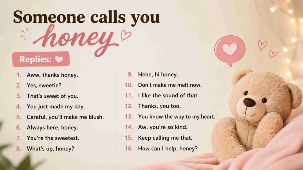 Someone calls you honey replies