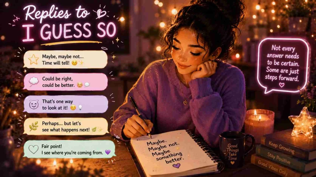 Replies to I guess so