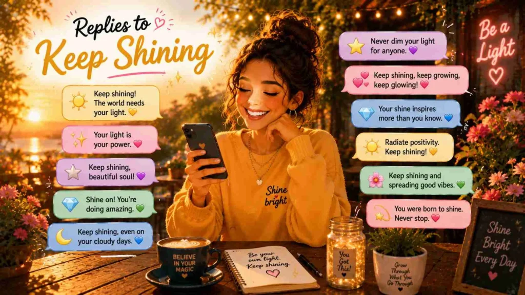 Replies to keep shining