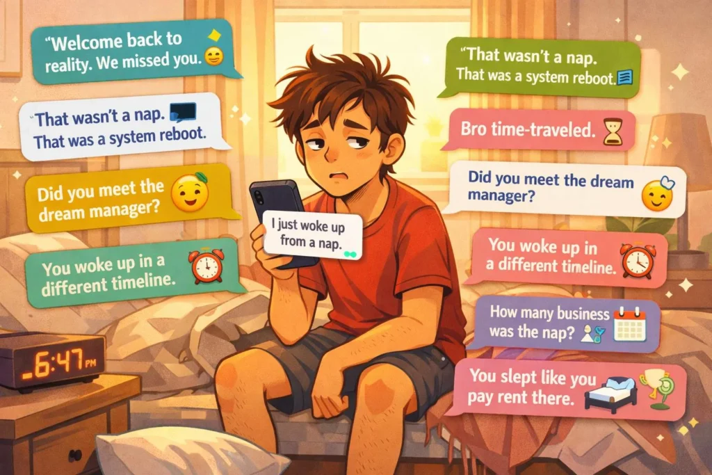 Funny replies to I just woke up from a nap