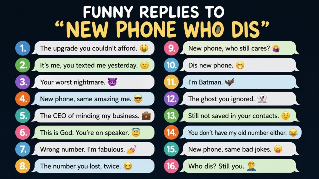 Funny replies to “new phone who dis”