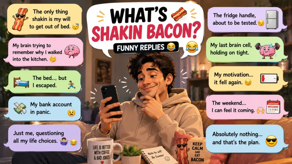 Funny replies to what’s shakin bacon