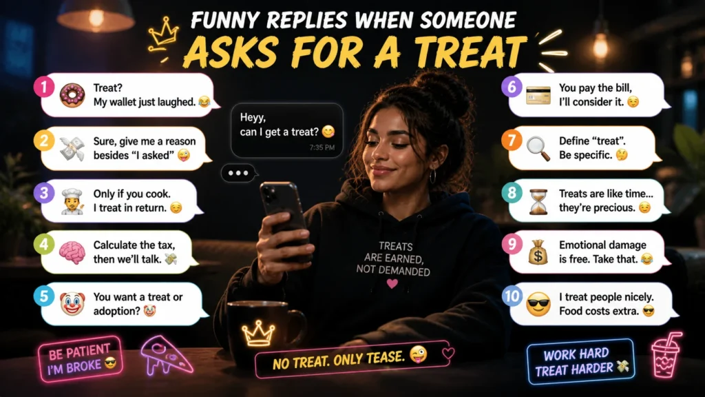 Funny replies when someone asks for a treat