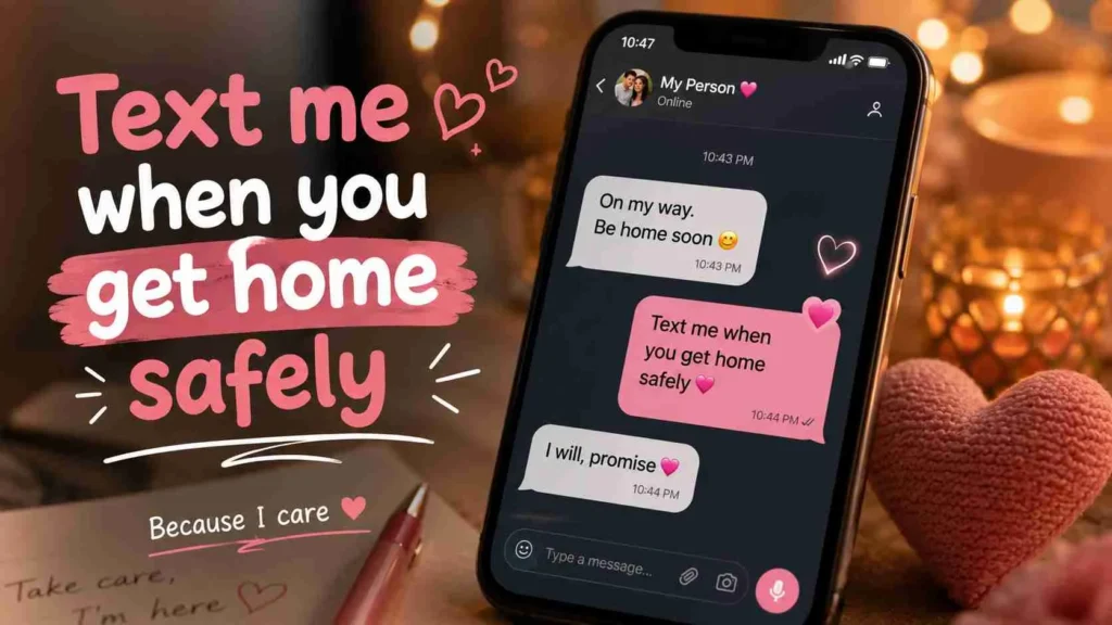 Replies to text me when you get home safely