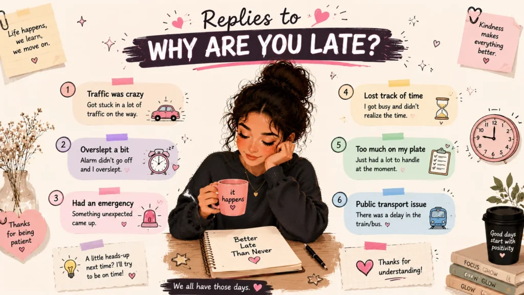 Replies to why are you late