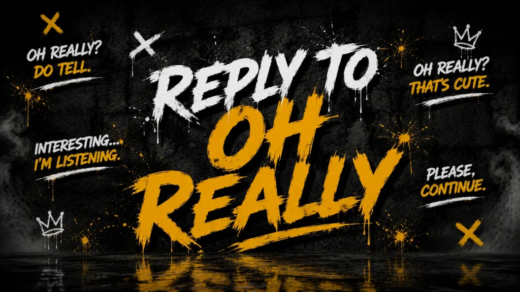 Reply to “oh really”