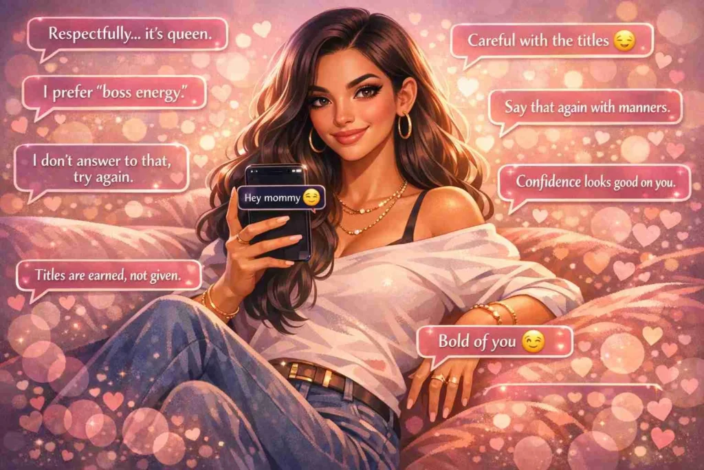When a guy calls you mommy replies