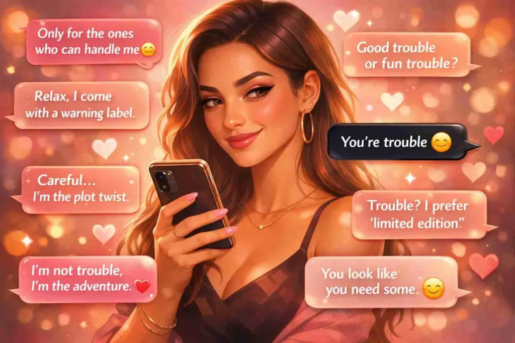 When a guy calls you trouble replies