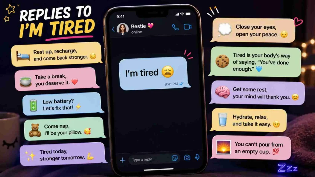 Appropriate replies to I’m tired
