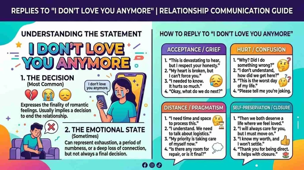 Replies to I don’t love you anymore