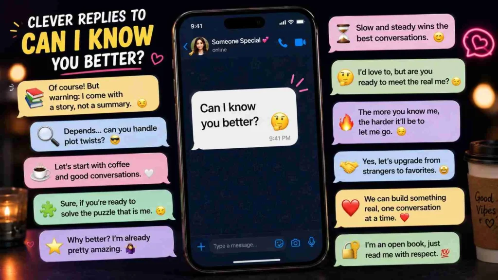 Replies to can I know you better