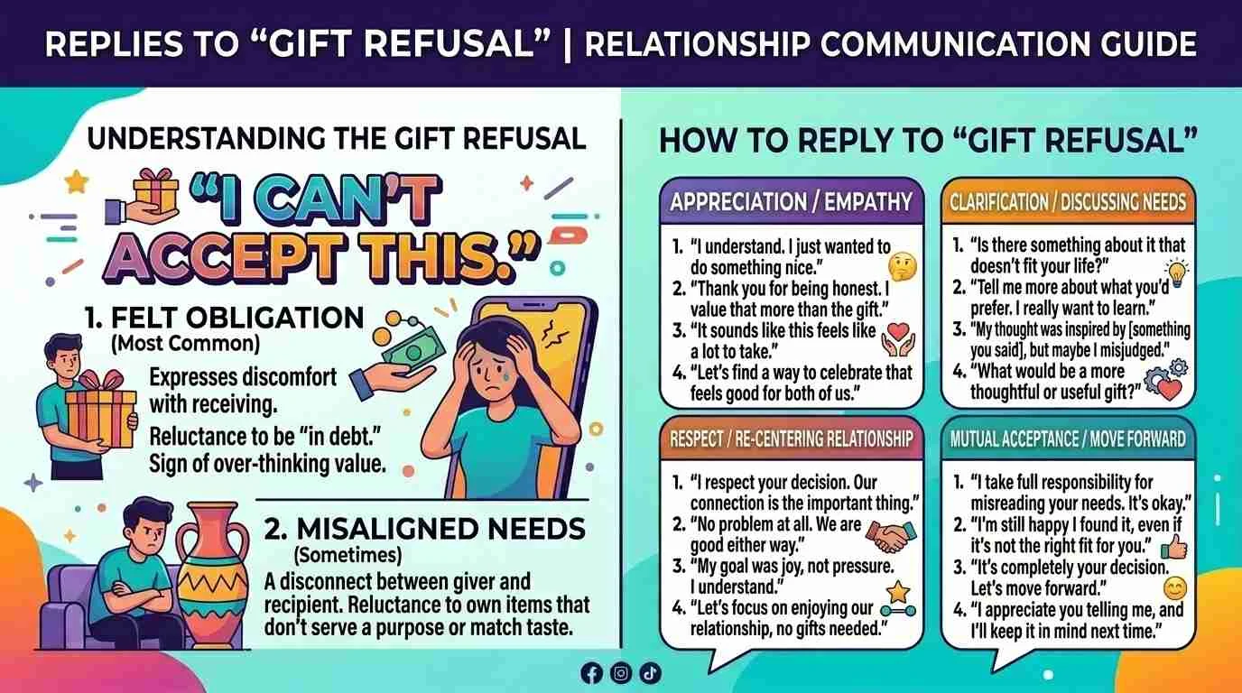When someone refuses your gift replies
