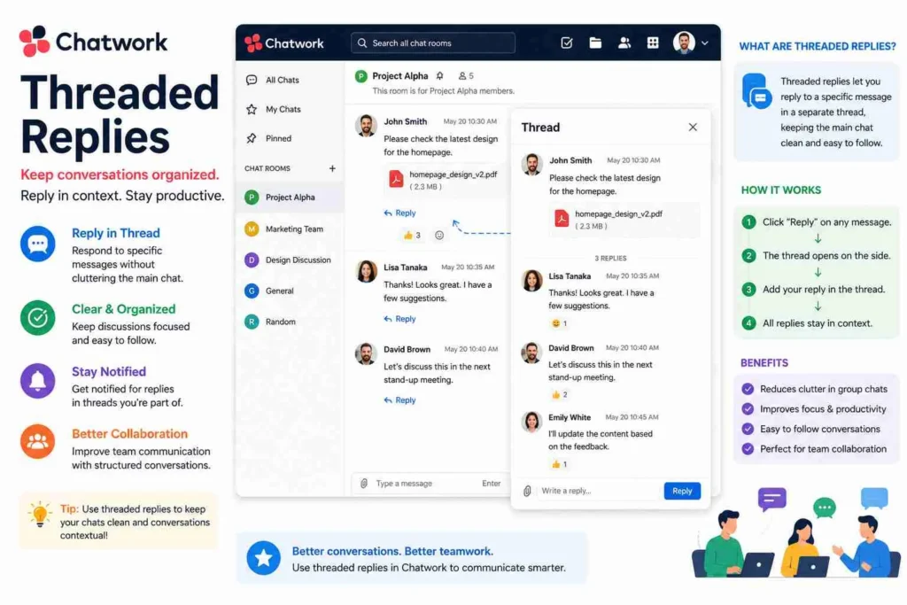 chatwork threaded replies