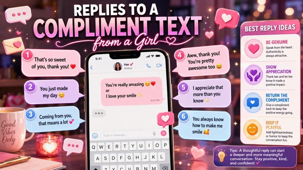 Compliment text from a girl replies