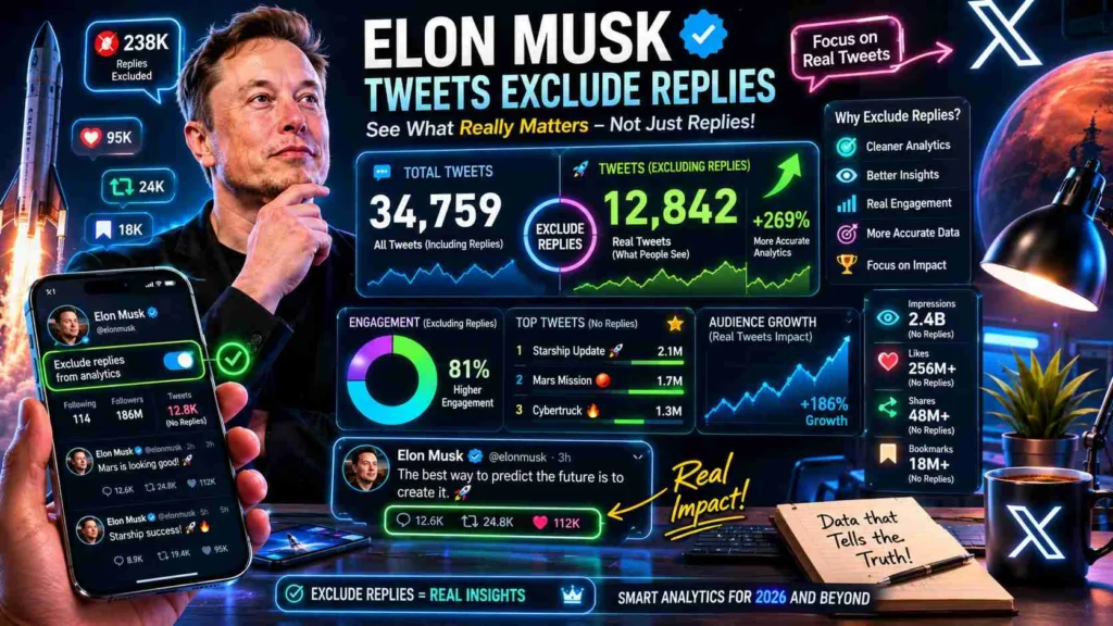 elon musk tweet count excluding replies 2024