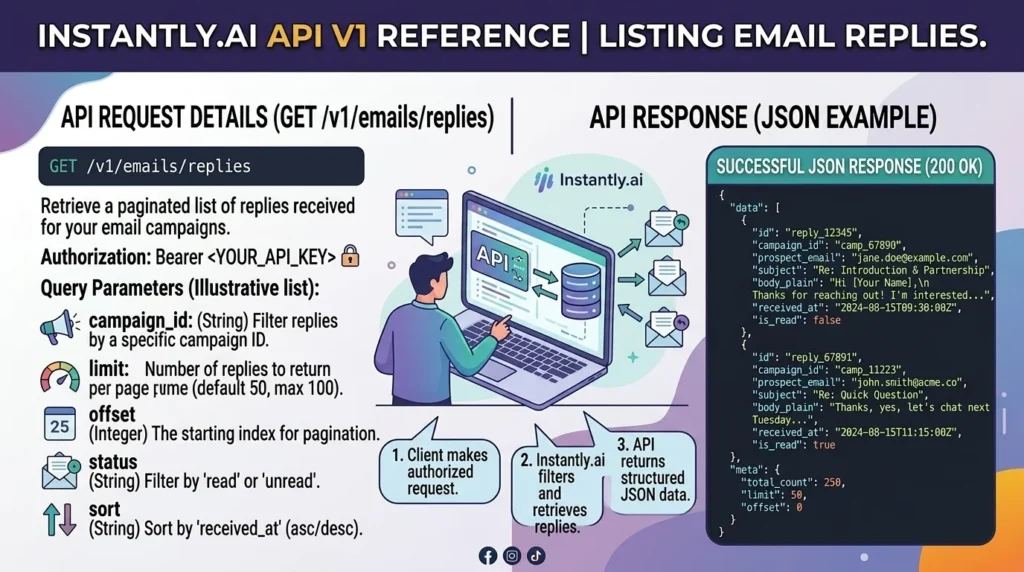 instantly.ai api v1 list emails replies