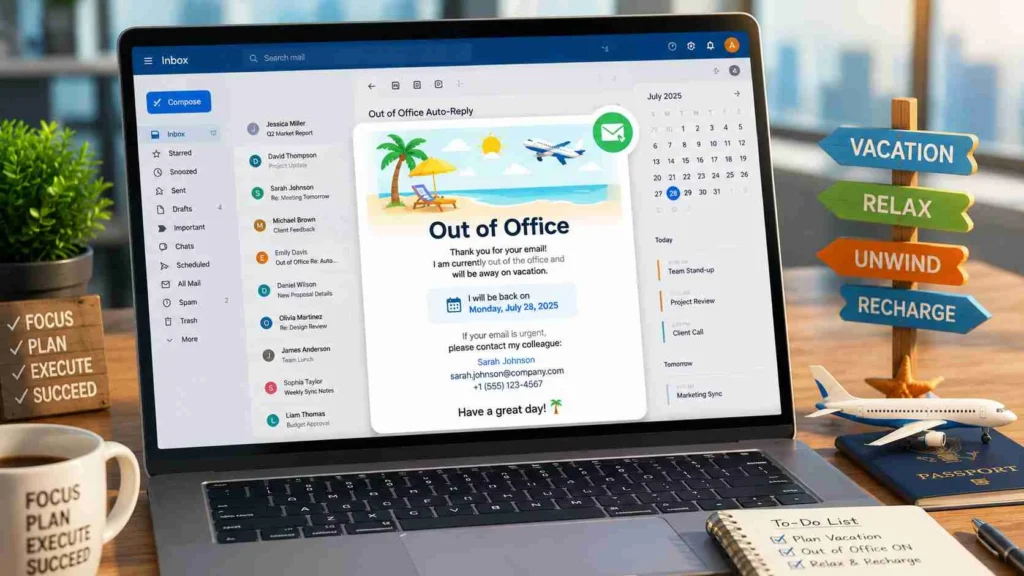 out of the office replies