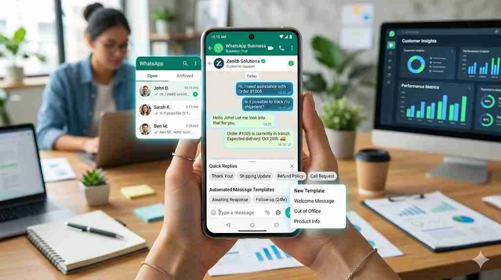 whatsapp business quick replies feature