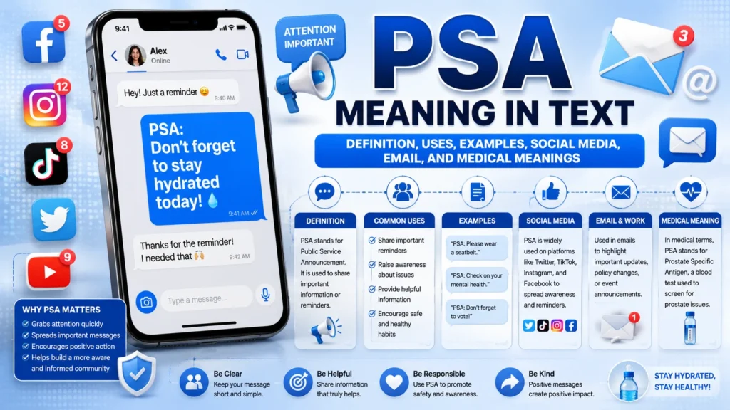 psa meaning text