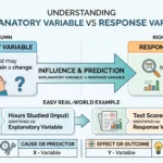 explanatory vs response variable