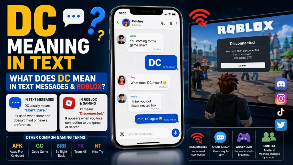 what does dc mean in text