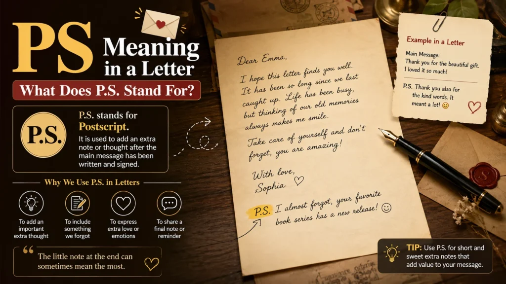 what does ps stand for in a letter